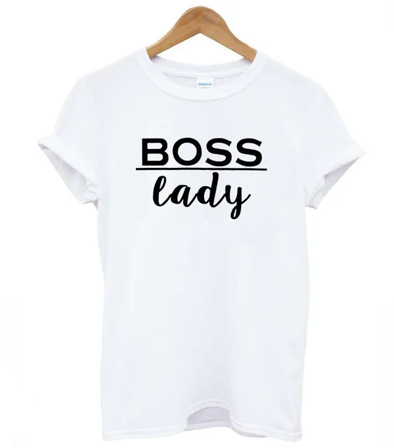 White Boss lady baby, женский с надписью, футболка, смешные изделия из хлопка, футболка для леди, топ, футболка, хипстер, Tumblr, Прямая поставка, футболки - Цвет: White