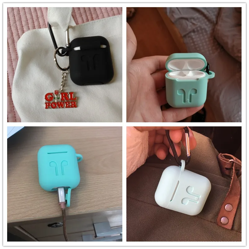 Для AirPods чехол силиконовый защитный чехол с подставкой чехол противоударный Earpods чехол для Apple для наушников для Airpod чехол Зарядное устройство аксессуары