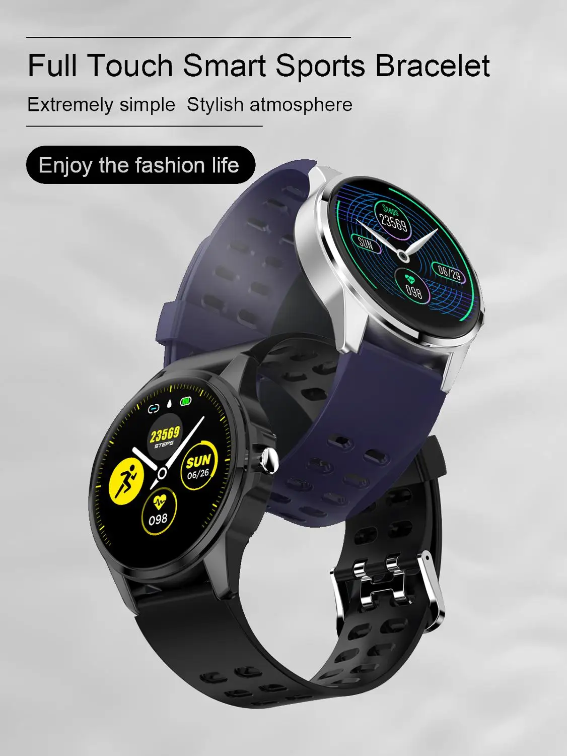 

Полный сенсорный смарт-часы спортивный браслет ips HD монитор смарт-ленты кровяное давление пульсометр удаленный сон камера напоминание Сооб...