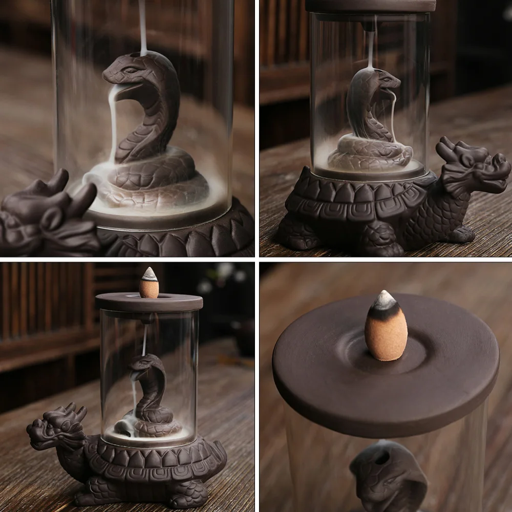 

1pc Incense Burner Incense Furnace with Windshield Home Desktop Adornment