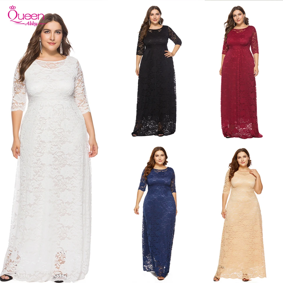 2019 вечернее платье элегантного размера плюс ТРАПЕЦИЕВИДНОЕ с О образным вырезом