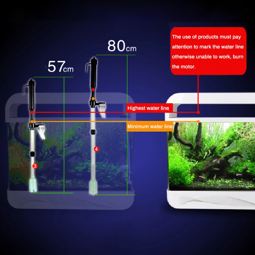 Aquarium Battery Syphon Operated Fish Tank Vacuum Cleaner Water Filter Clean Siphon Tools | Дом и сад