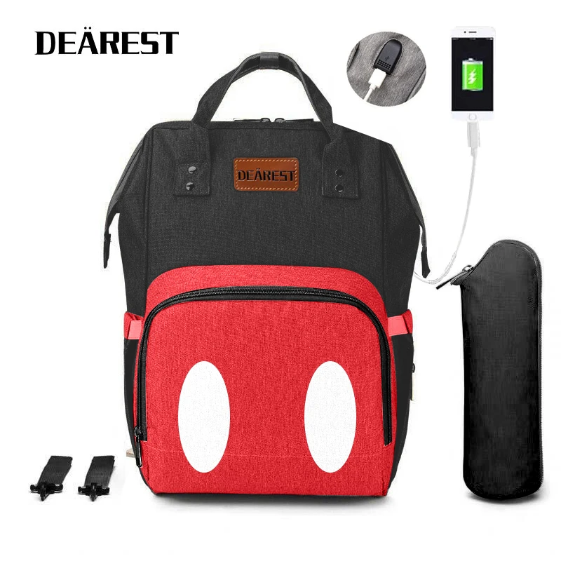 

Dearest 2021 New Fashion Travel Baby Care Bag Large Capacity Multifunctional USB Mother And Baby Backpack Mother Backpack