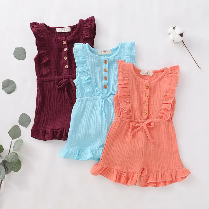 Комбинезон для новорожденных 0 24 месяцев мягкий хлопковый льняной комбинезон с