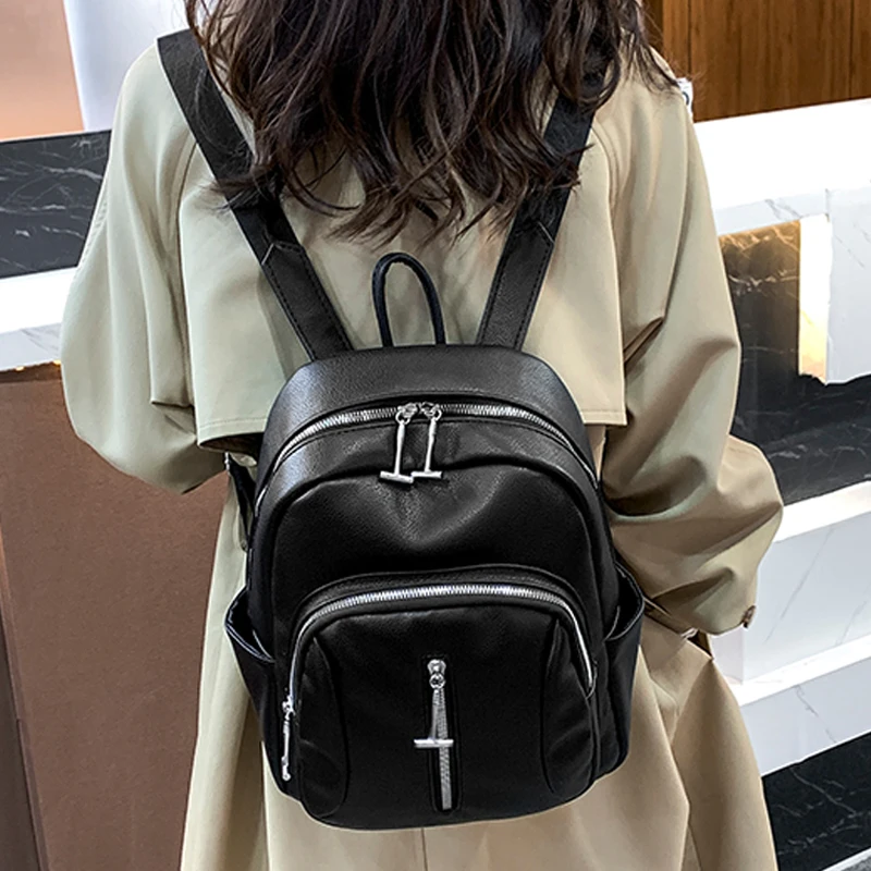 

Small Women PU Leather Backpacks Fashion School Bag BackPack for Teenage Girls Travel Backpack Female Shoulder Bag New Designer