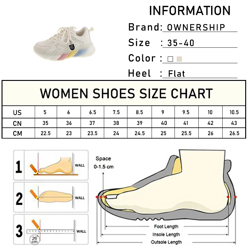 

2021 Women Sneakers Woman Colorful Thick Bottom Chunky Vulcanized Ladies Casual Platform Flats Female Lace Up Sports Shoes