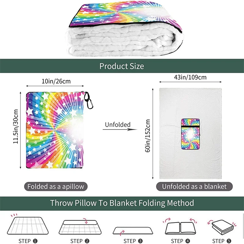 vender Arco-íris Estrelas Viagem Travesseiro Cobertor Dois-em-um Mochila Cinta E Compacto Avião Saco Cintura Suporte 60x43 Polegadas