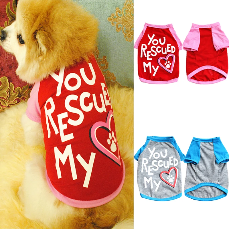 

Dog Clothes for Small Puppy Kitty Cute Printed Summer Pet Dog T-Shirt Pug Chihuahua Apparel Clothing French Bulldog Short Sleeve