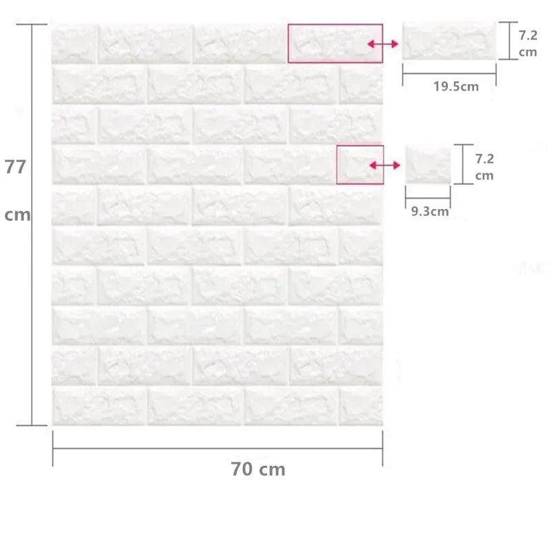 5 шт. декоративные настенные 3D-обои с имитацией кирпича | Дом и сад