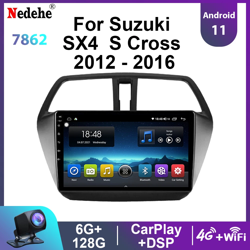 Автомагнитола 6G + 128G Android 11 для Suzuki S Cross SX4 2012-2016 мультимедийный видеоплеер 2 Din