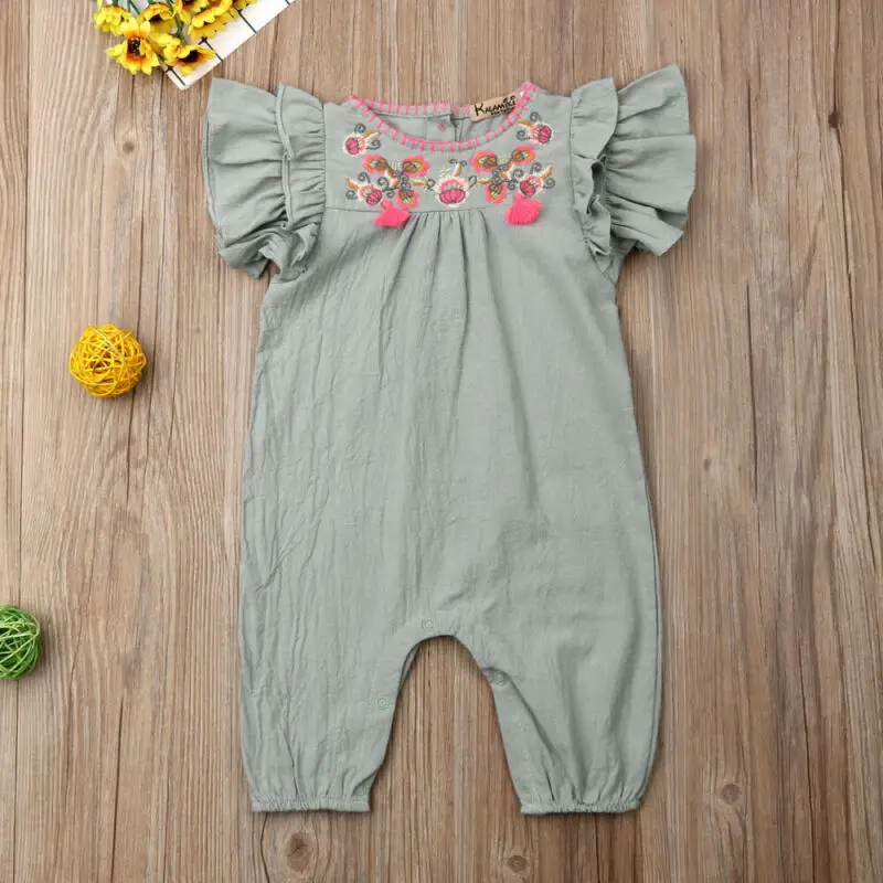 Maximum supplier Romper Newborn Infant Cotton Sleeveless Floral Jumpsuit Girl Outfits Clothes | Мать и ребенок