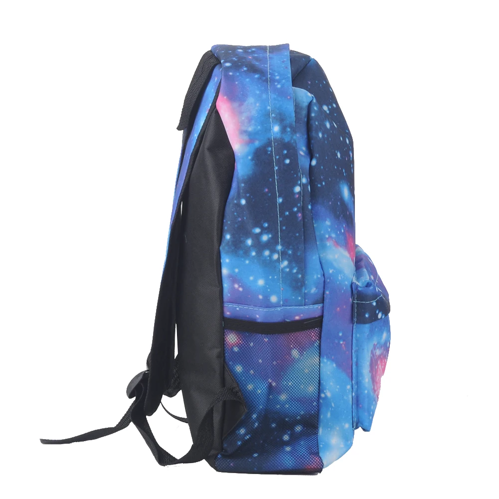 Женский рюкзак унисекс Холщовый дорожный со звездами космическим принтом