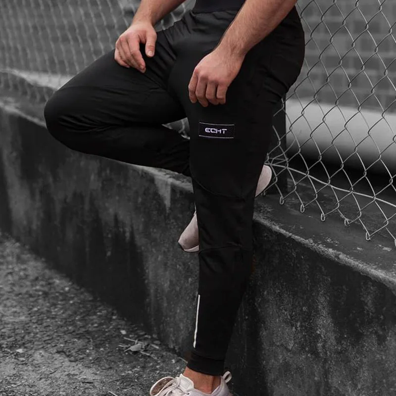 Черные спортивные штаны для тренажерного зала джоггеры облегающие брюки мужские