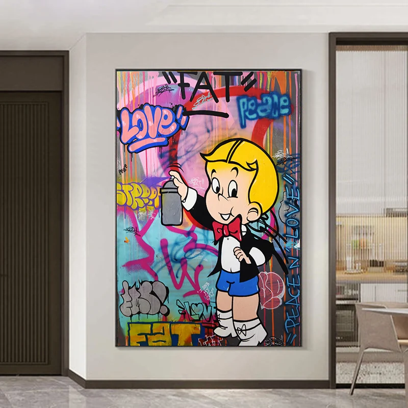 Алек Монополи Ричи Мани Граффити Арт Холст Картины На Стене Постеры И Печати Уличные Картинки Для Домашнего Декора.