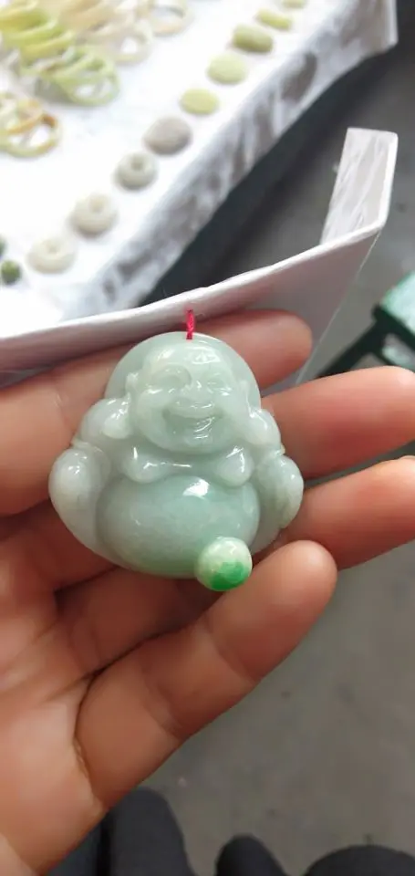 Натуральный бирманский yu Счастливый Будда Кулон|Шармы| |