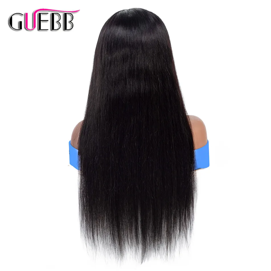 GUEBB прямой парик с кружевом спереди Remy 13*4 человеческие волосы на кружеве парики с волосами младенца для черных женщин индийский коричневый 26 дюймов парик шнурка