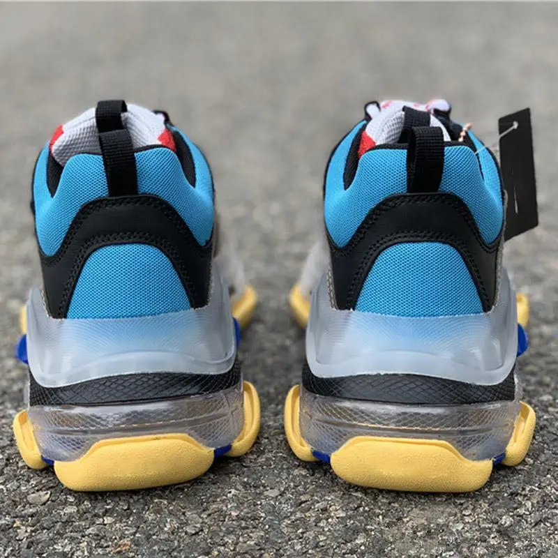 Бесплатная доставка тройной S 17FW папа прозрачная подошва белые кроссовки модные