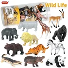 Миниатюрный набор Oenux диких аниминов, фигурка модели лев, тигр, медведь, Милые образовательные детские игрушки в подарок