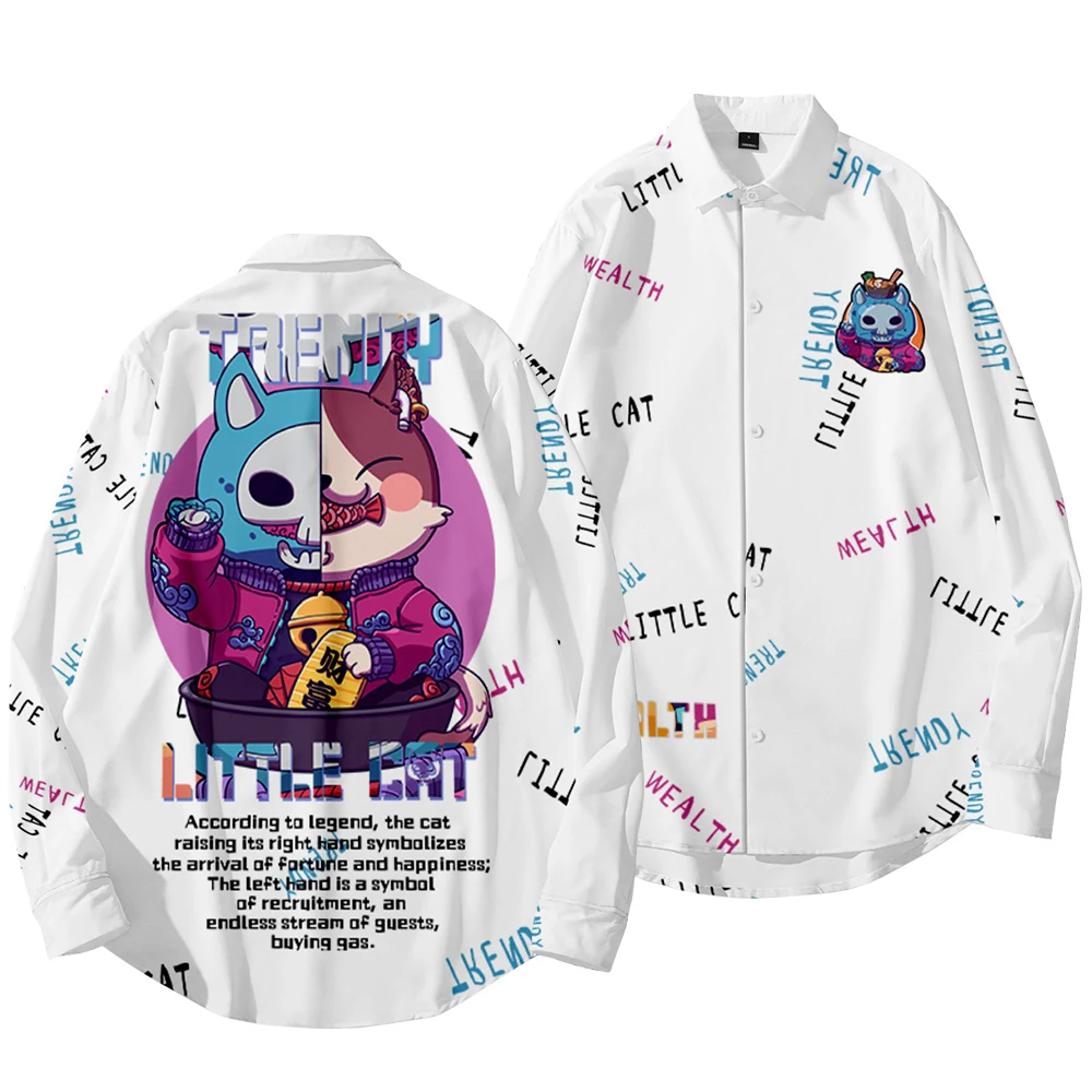 

Men's Shirt Fashion Long Sleeve Shirts Women Fashion Harajuku Blouses Casual Buttons Cardigan Black shirt Women Tops OverSize