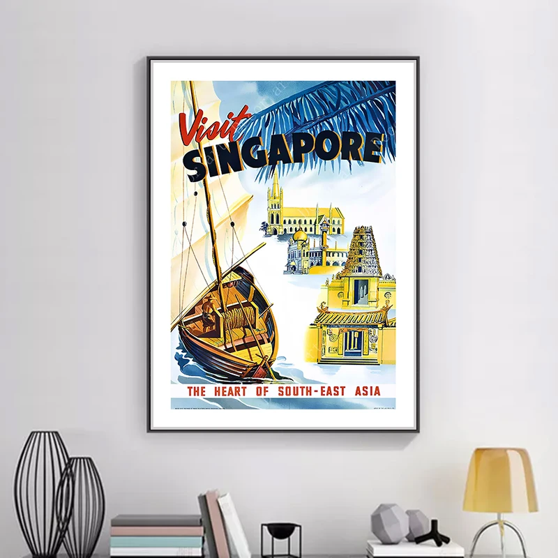 Карта Юго Восточной Азии Сингапур винтажные Ретро путешествия Классические