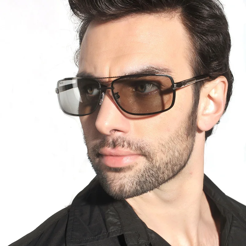 Мужские фотохромные солнцезащитные очки Vazrobe поляризационные очки-хамелеоны для