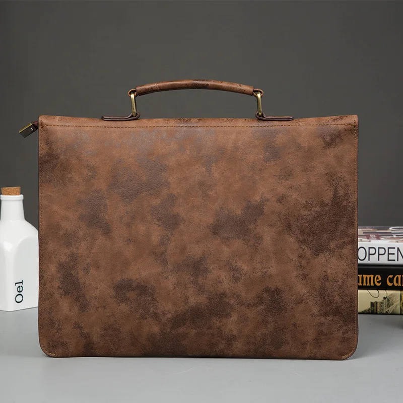 Мужской деловой портфель из воловьей кожи, сумка-мессенджер через плечо, сумка для ноутбука для мужчин от AliExpress WW