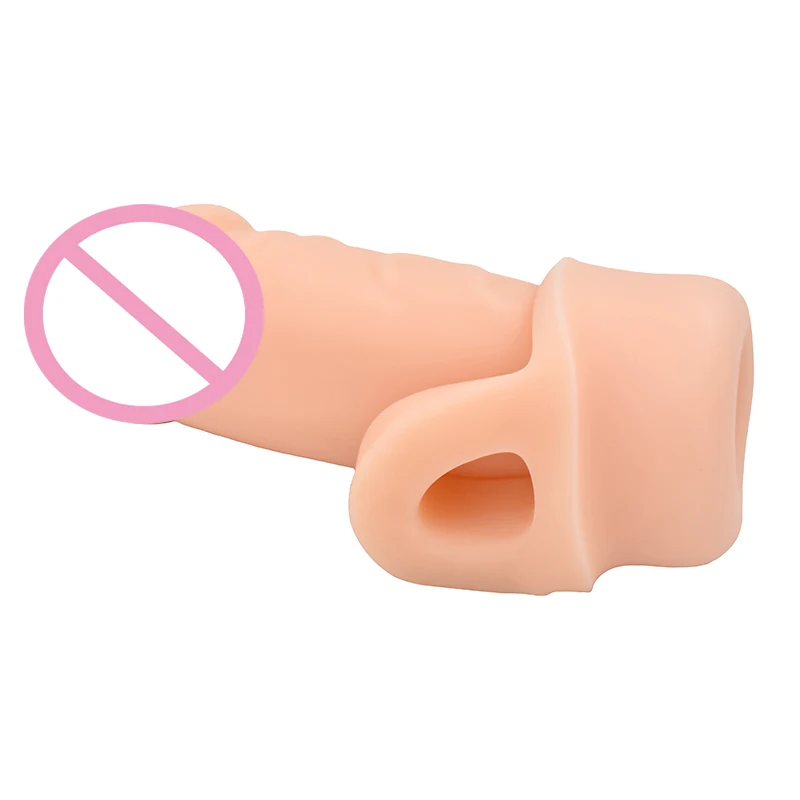 Супер мягкий полый пенис рукав удлиненный многоразовый презерватив член