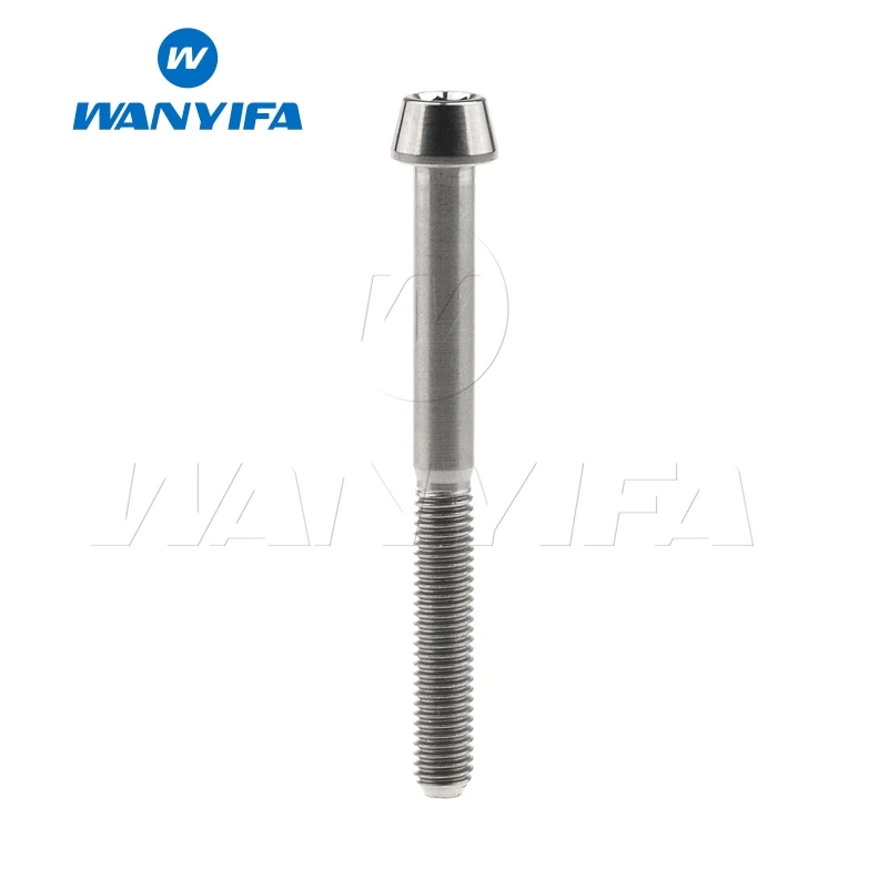 M5x50 Titanium Wanyifa Винт С Титановым болтом M5x9 15, 16, 18, 20, 25 30 35, 40 45 50 55 60 мм конической головкой для велосипеда кронштейн руля велосипеда части - Цвет: M5x50 Titanium