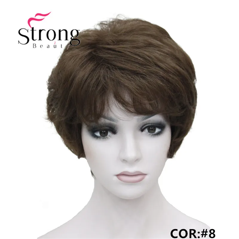StrongBeauty женские парики пушистые естественные кудрявые короткие синтетические волосы Полный парик 11 цветов