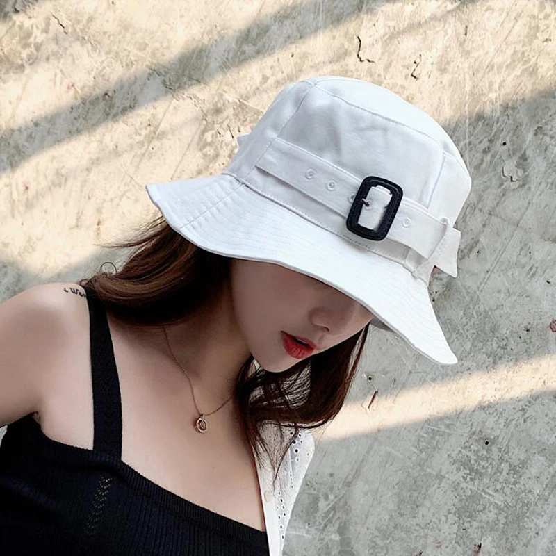

2021 Spring and Summer New Wild Outdoor Big Along The Shade Fisherman Hat Personality Unisex Cotton Solid Color Outdoor Beach