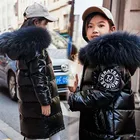 Куртка детская зимняя, водонепроницаемая, блестящая, с капюшоном, От 4 до 16 лет