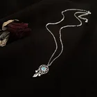 Ожерелье Luoluoyi с круглым лунным камнем для женщин, креативная ажурная Геометрическая подвеска, элегантная бижутерия Вечерние