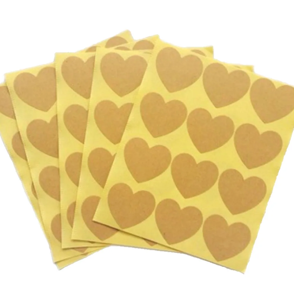 

120pcs/10 sheet DIY Stationary Stickers Gift Point Sticker Kraft Heart Sticker Labels For Party Favor Gifts Bag Candy Box Decor