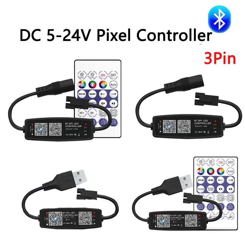 RGB-контроллер для светодиодной ленты WS2811 WS2812B 5 В постоянного тока 12 24 Wi-Fi Pixel rgb LED