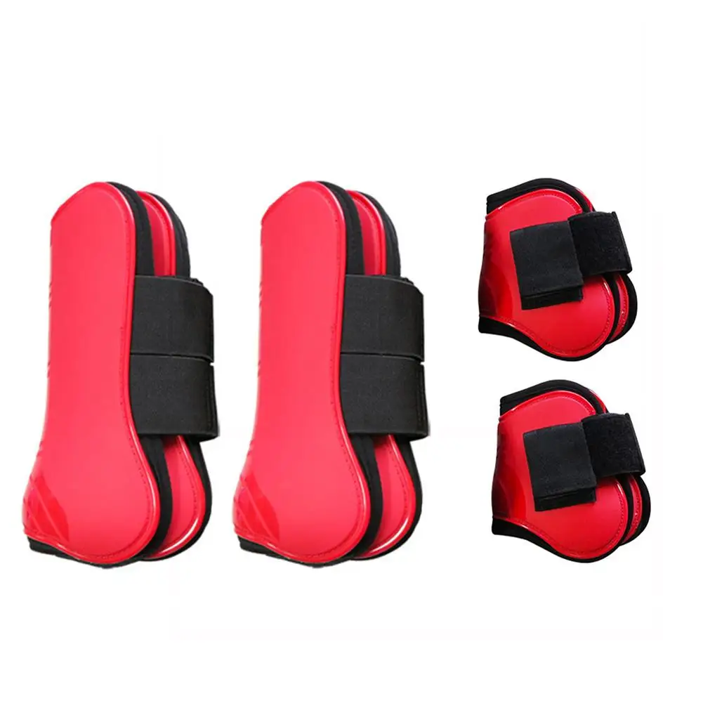 RED 4 шт./компл. защита лошади Tendon защита лошади Фетлок 4 цвета ПУ Прочный Конный Всадник гонки прыжок нога лошади Guardat - Цвет: RED