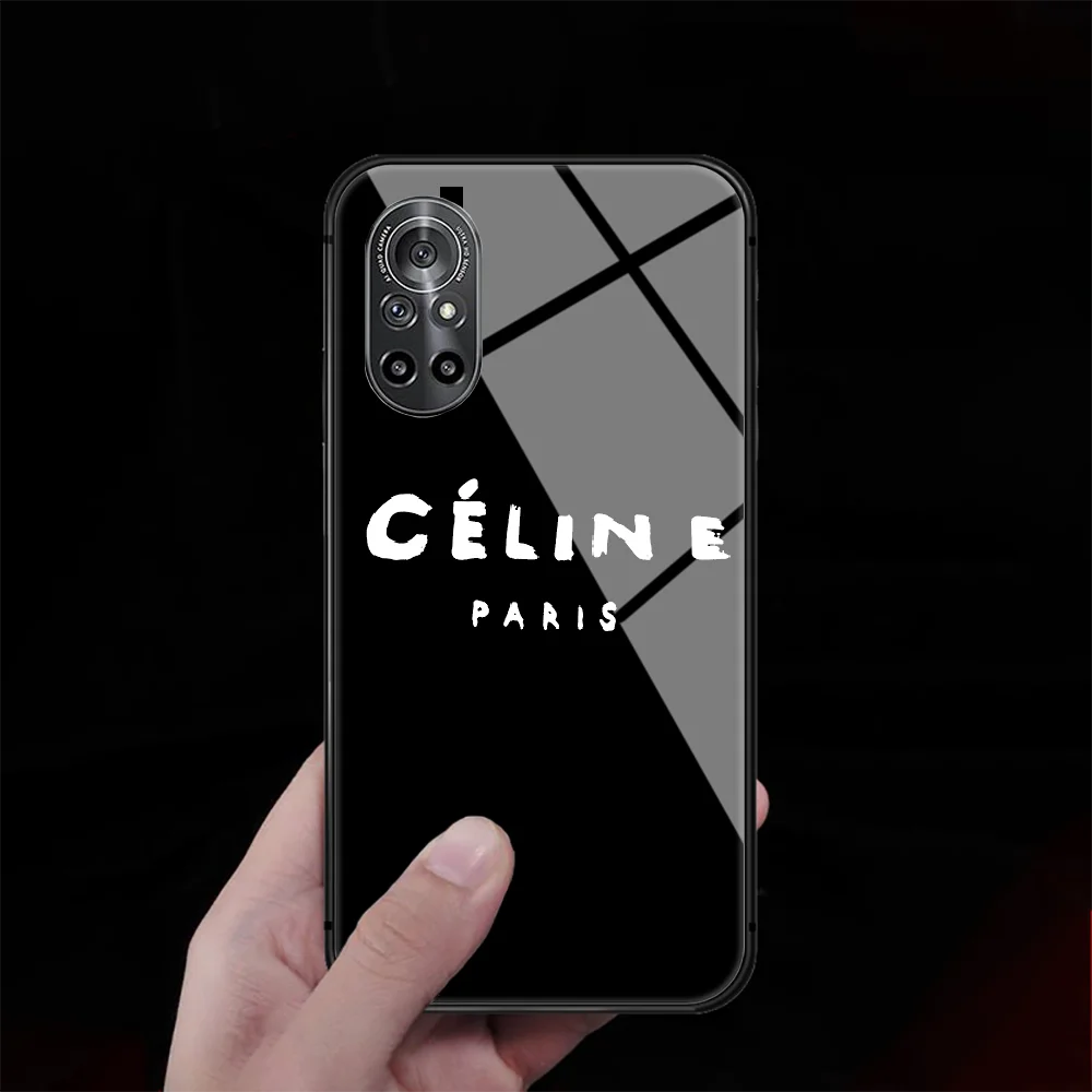 

French Celins Luxury Brand Tempered Glass Phone Case Cover For Huawei Honor Oppo Reno Find X2 X3 5 7 8 9 10 20 A I X Pro Lite