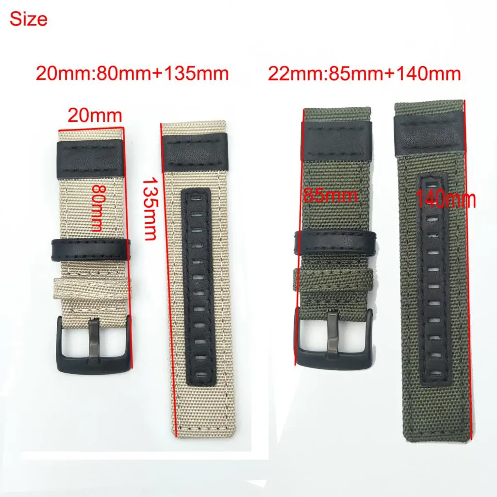 Ремешок нейлоновый кожаный для часов Panerai Luminor Radiomir черный спортивный браслет с