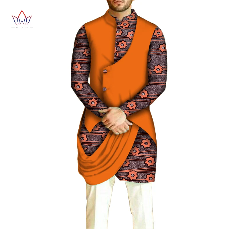 Африканская Мужская одежда хлопковые Дашики мужская рубашка с длинным рукавом