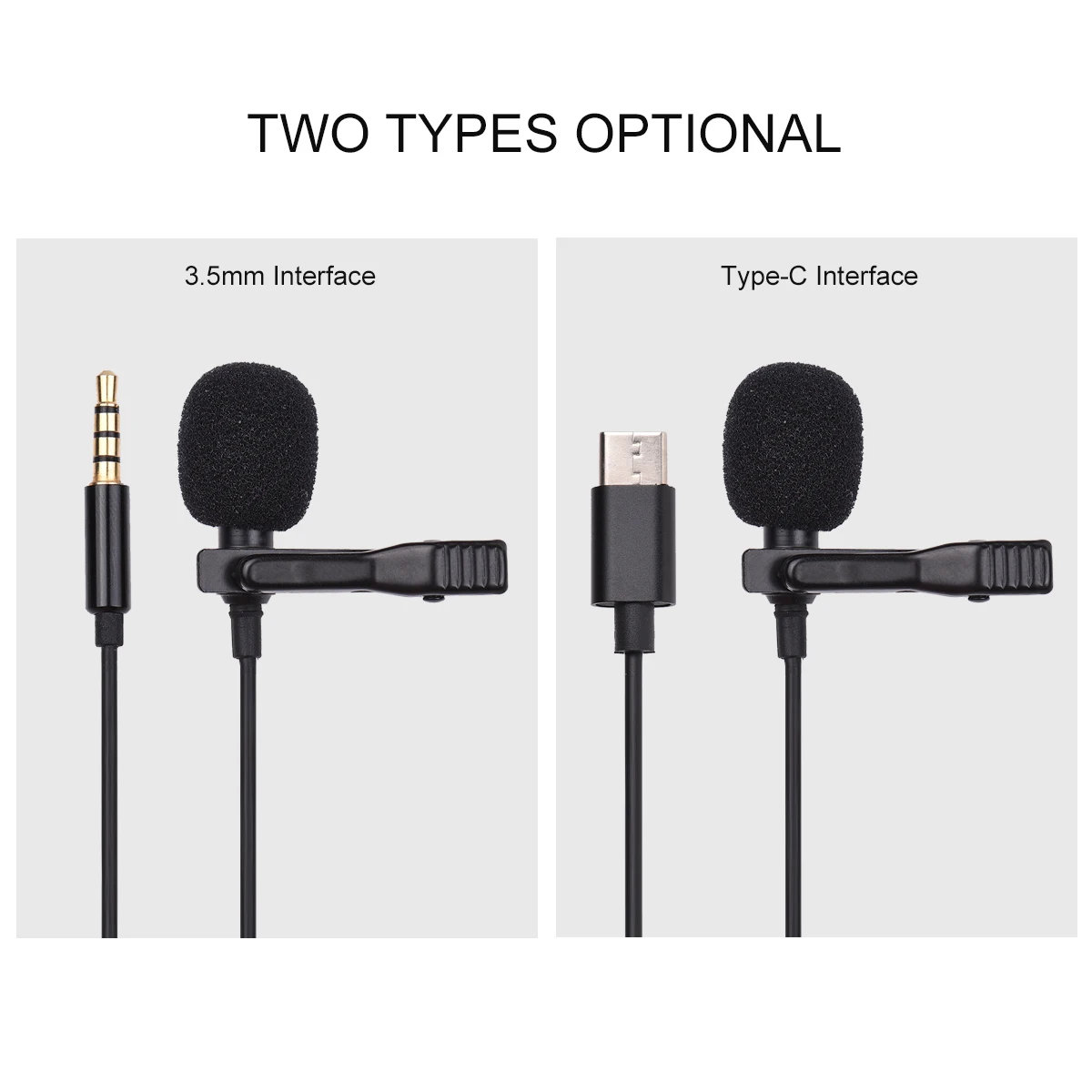

ammoon Professional Lavalier Microphone Omnidirectional Lapel Mic with Easy Clip-on Noise Reduction Recording Mic for Conference