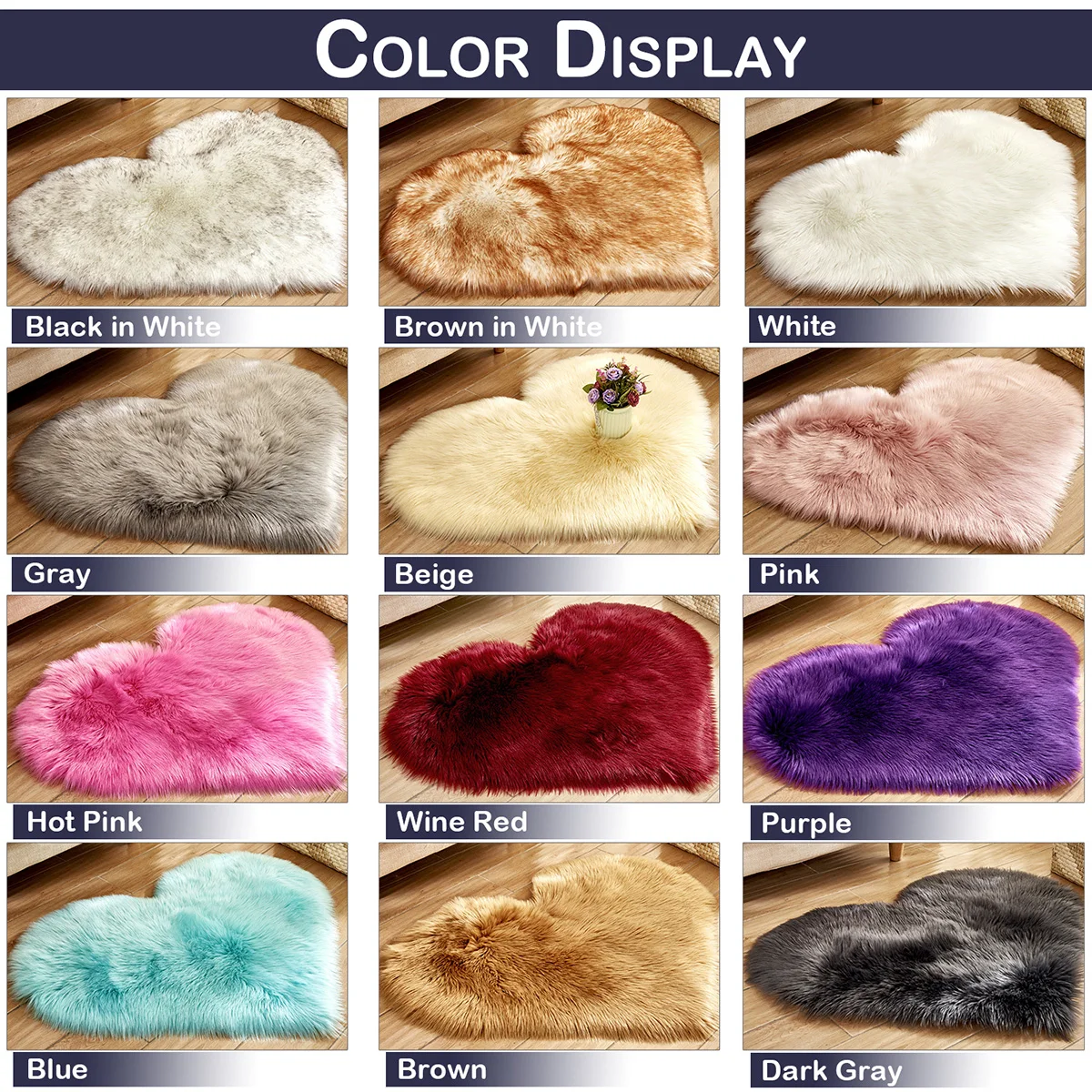 В форме сердца моющийся Блестящий мех овчины мягкий ковер на диван подушки