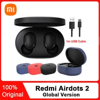 original xiaomi redmi airdots 2 xiaomi wireless earphone voice control bluetooth 5 0 noise reduction tap control