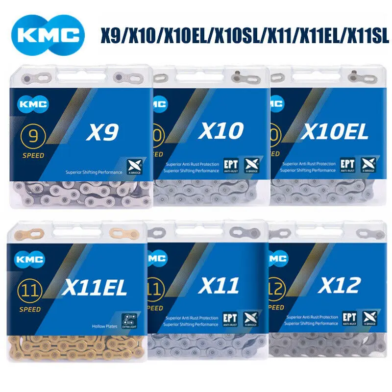 Велосипедная цепь KMC Z6/X8/X9/X10/X11/X12 горные цепи 8/9/10/11/12 Скоростей для велосипеда Shimano
