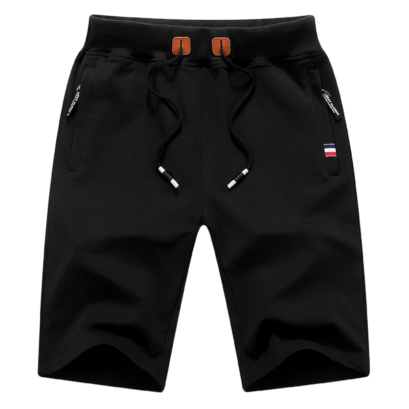 Short Black HanHent хлопковые повседневные мужские спортивные штаны длинные однотонные спортивные штаны мужские модные тонкие брюки для фитнеса и школы - Цвет: Short Black
