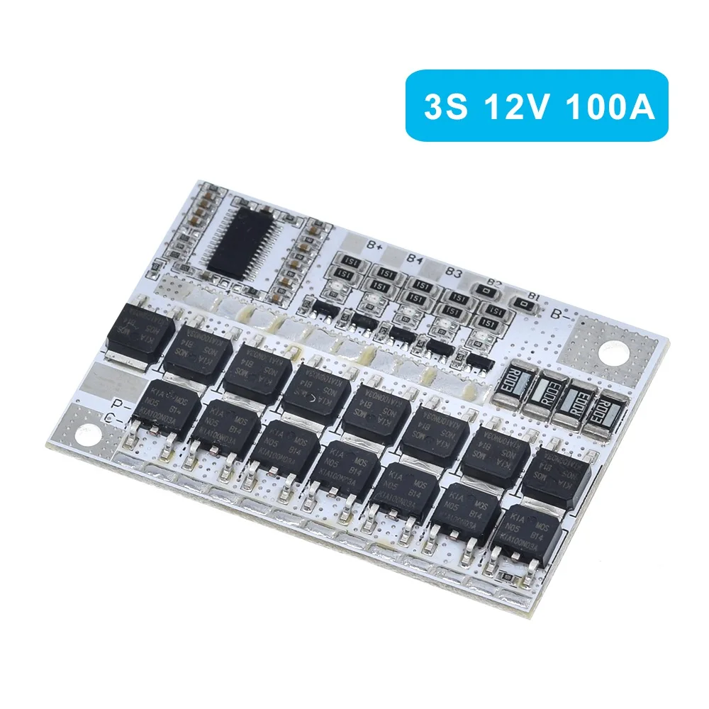 3S 12V 100A 3 s/4S/5S Bms 12 В 16,8 в 21 в 100a литий-ионная ЛМО тернарная литиевая батарея защита печатная плата литий-полимерный баланс зарядки Модуль - Цвет: 3S 12V 100A