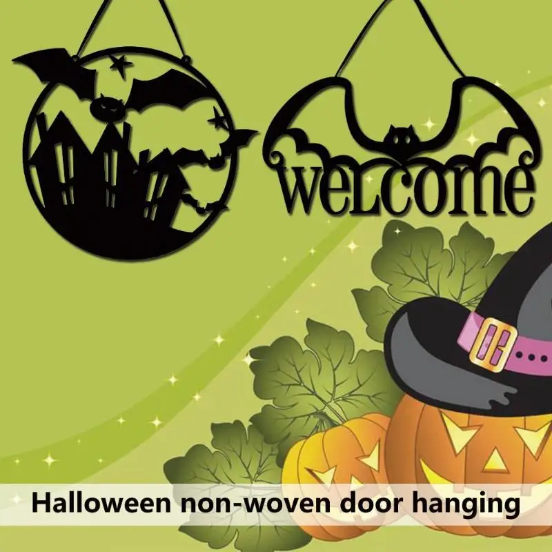 1 шт. Хэллоуин дверной подвесной знак нетканый ведьма летучая мышь Декор для