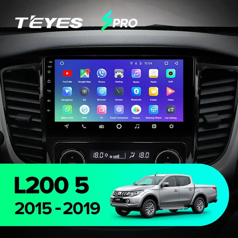 TEYES SPRO Штатная магнитола для Мицубиси Л200 4 Mitsubishi L200 5- Android 8.1, до 8-ЯДЕР, до 4+ 64ГБ 32EQ+ DSP 2DIN автомагнитола 2 DIN DVD GPS мультимедиа автомобиля головное устройство