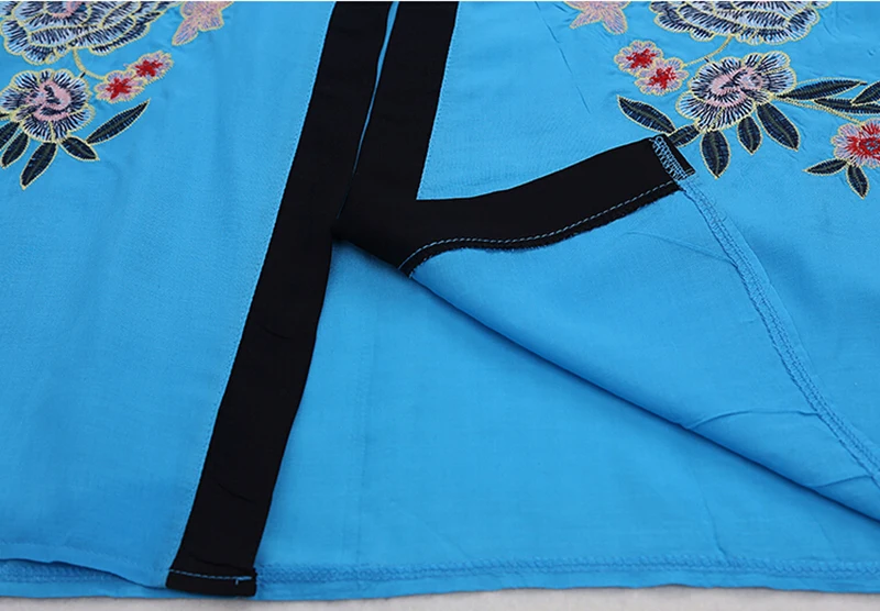 

TEELYNN boho tunic women beach wear 2020 blue cotton embroidery summer cover up kimono playa Cardigan vestidos swim cover ups