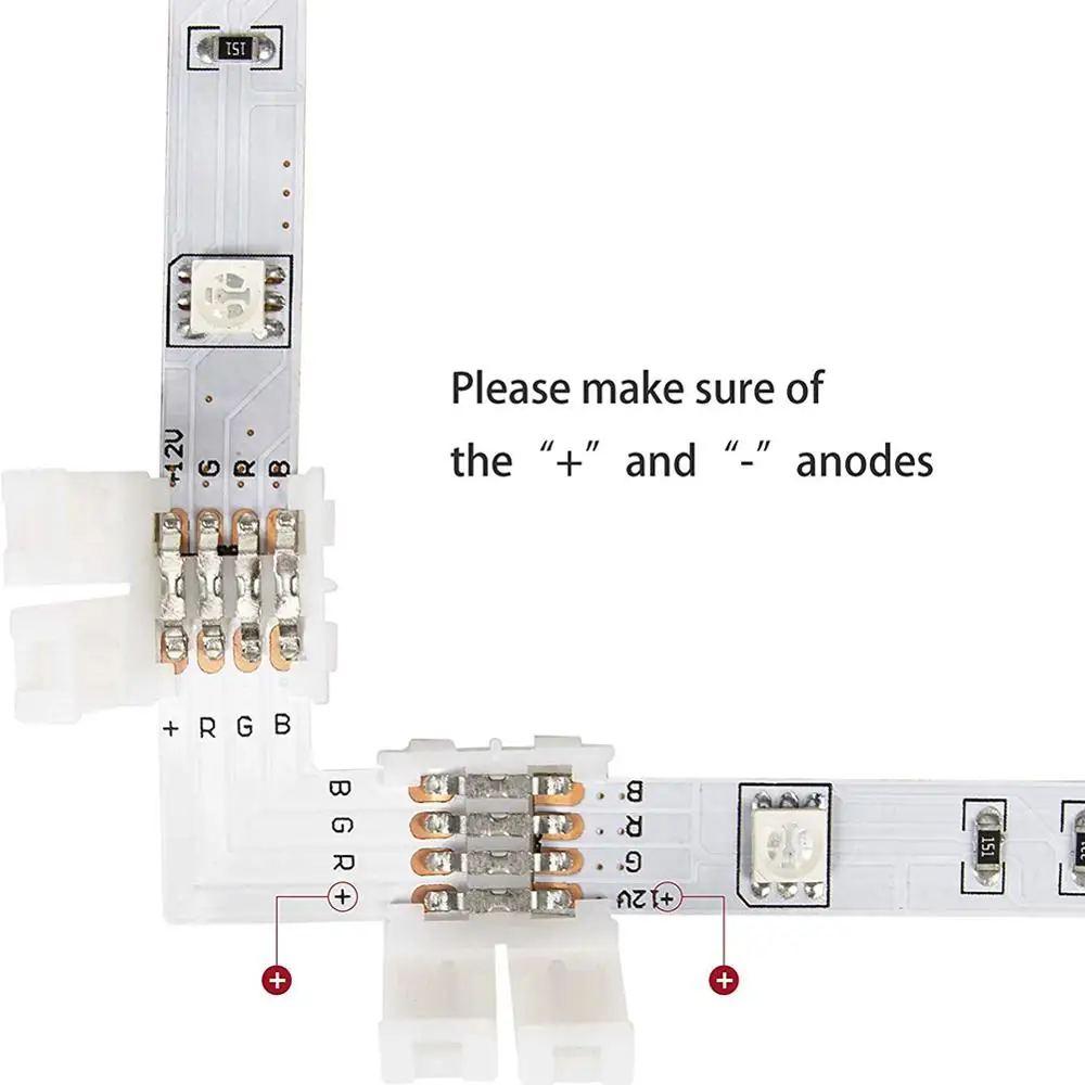 95pcs RGB 5050 4-pin LED IOT Accessories Strip Connector Kit with T-Shaped L-Shaped Connectors Jumpers Clips |