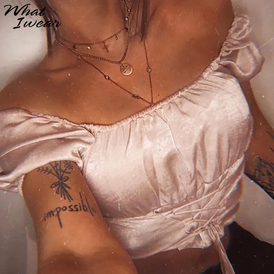 Женская облегающая футболка с вырезом лодочкой укороченный топ коротким рукавом