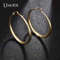 umode new 3 sizes square pattern earrings electroplating gold for women fashion earring jewelry dating party gift ue0740